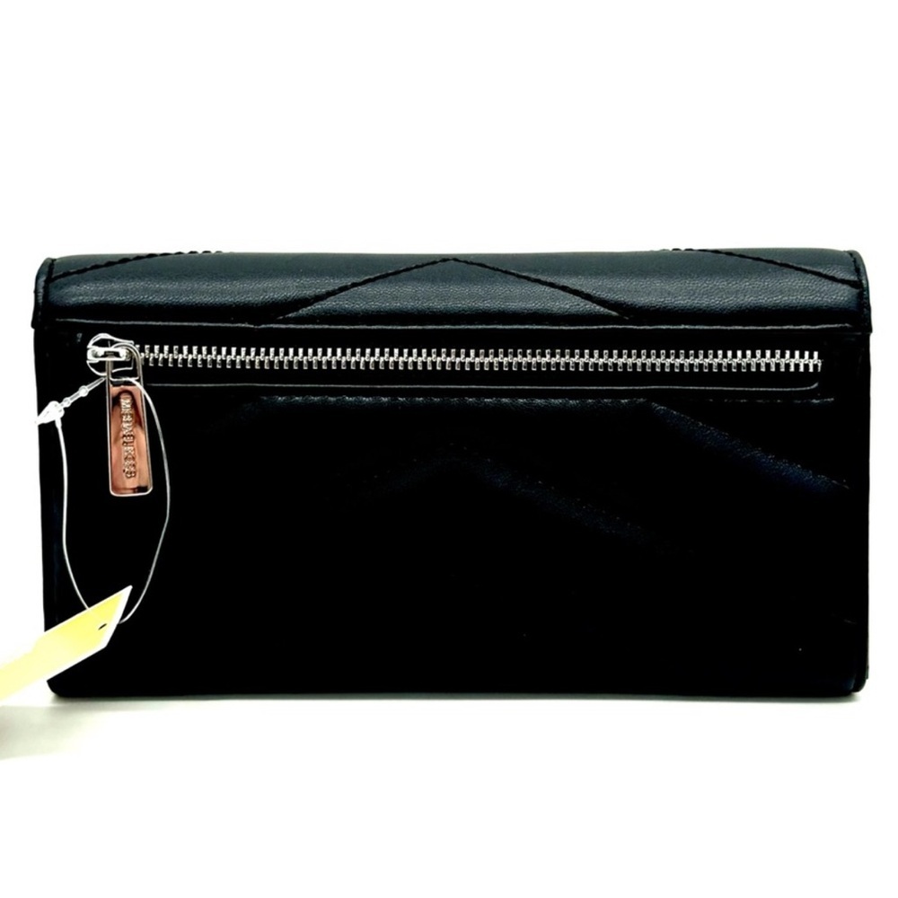 Michael Kors Large Quilted Trifold Wallet Black/Silver - Picture 5 of 9